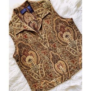 Liz Claiborne Crazy Horse Tapestry Vest